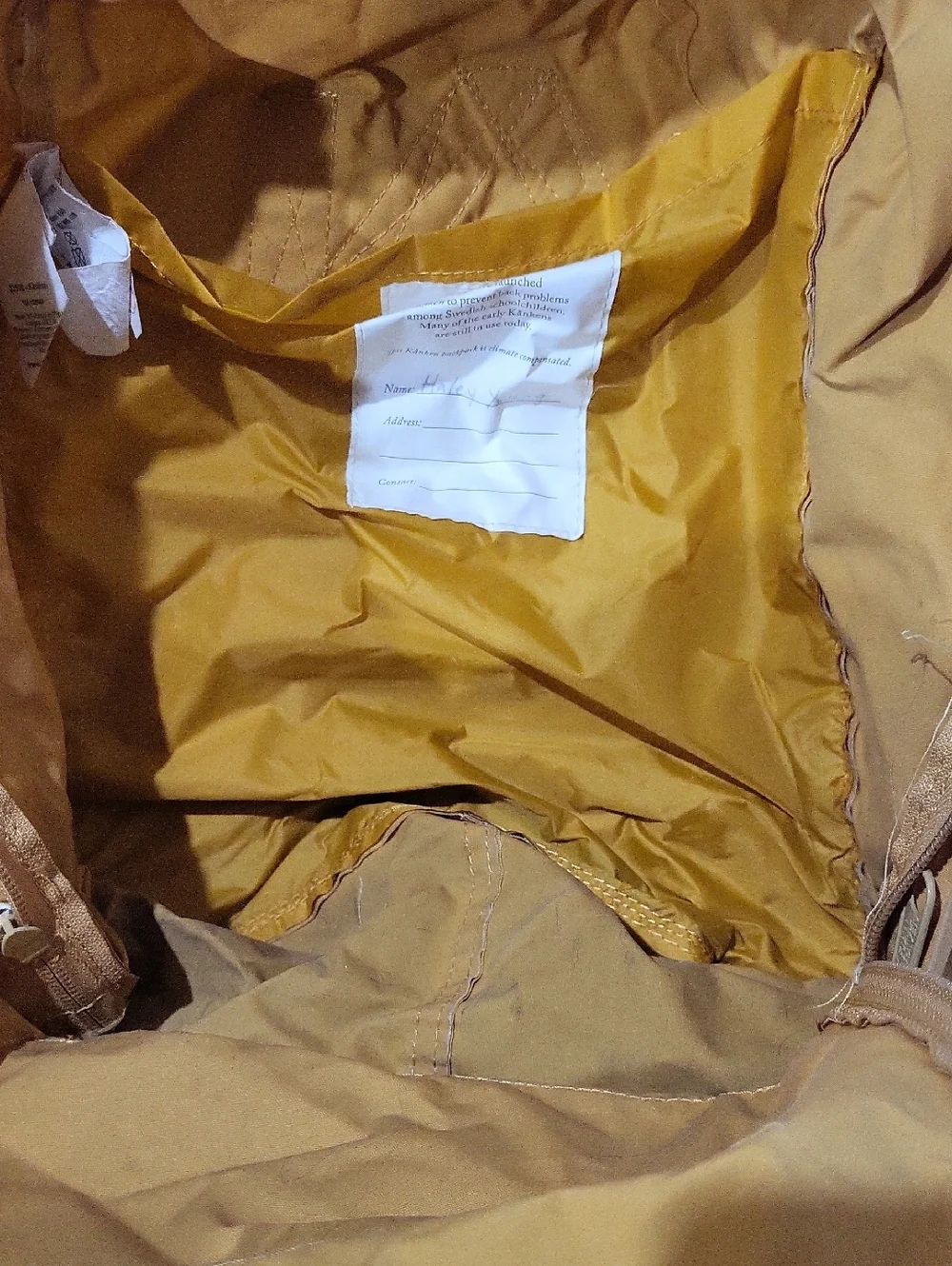 Fjallraven Kanken Backpack in Mustard/Tan Yellow